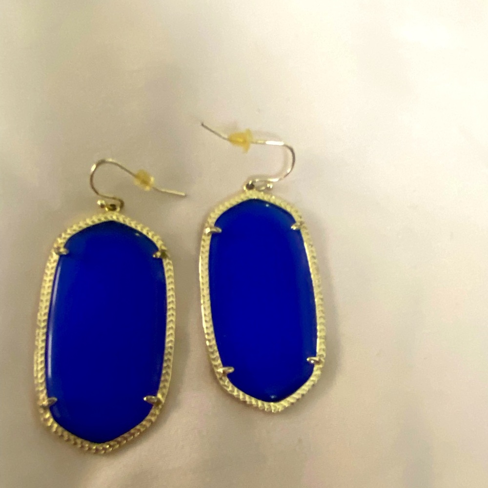 Beautiful Kendra Scott  Blue and Gold Earrings